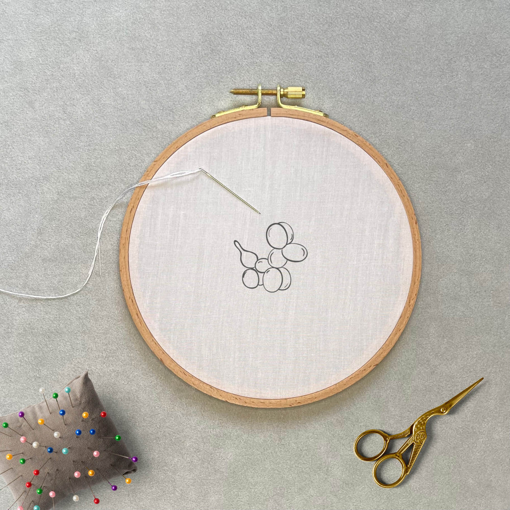 Balloon Animal Hand-Embroidery Pattern in hoop