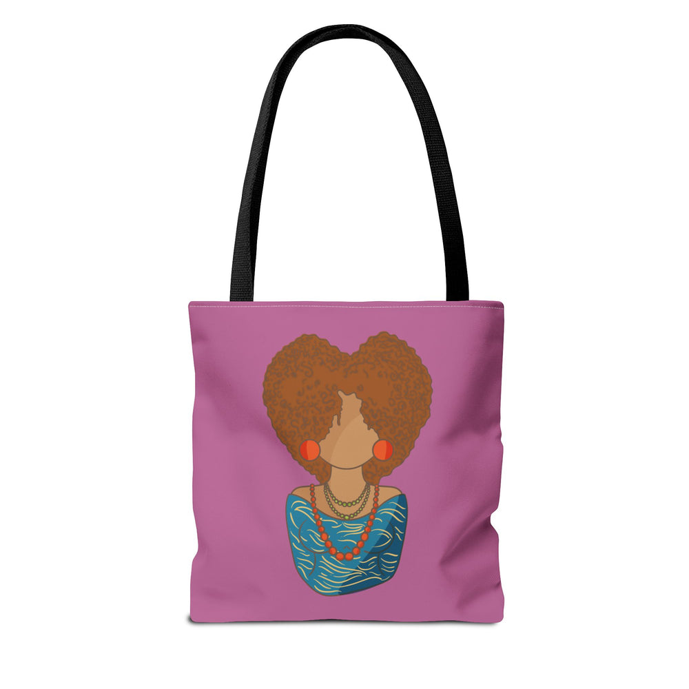 Bold & Beautiful: African-American Woman with Natural Hair on Purple Background - Artistic Tote Bag