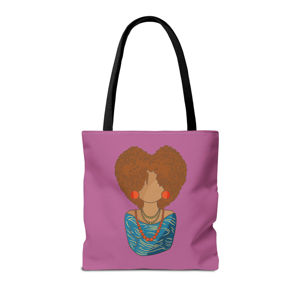 Bold & Beautiful: African-American Woman with Natural Hair on Purple Background - Artistic Tote Bag