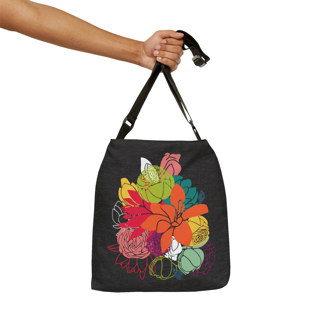 Bright Floral Night Adjustable Tote Bag