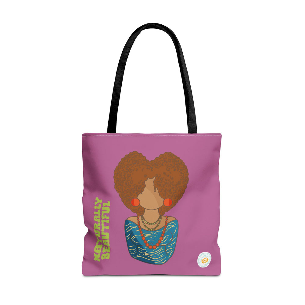 Bold & Beautiful: African-American Woman with Natural Hair on Purple Background - Artistic Tote Bag