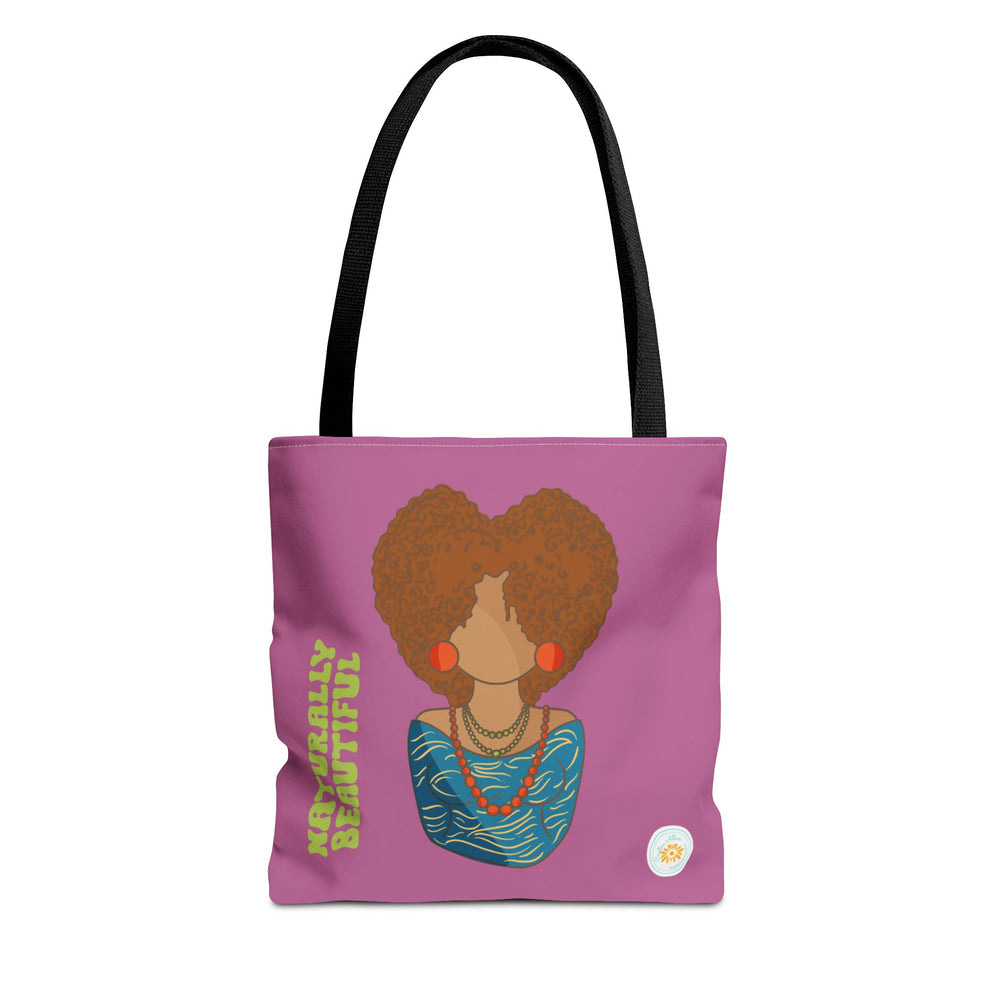 Bold & Beautiful: African-American Woman with Natural Hair on Purple Background - Artistic Tote Bag