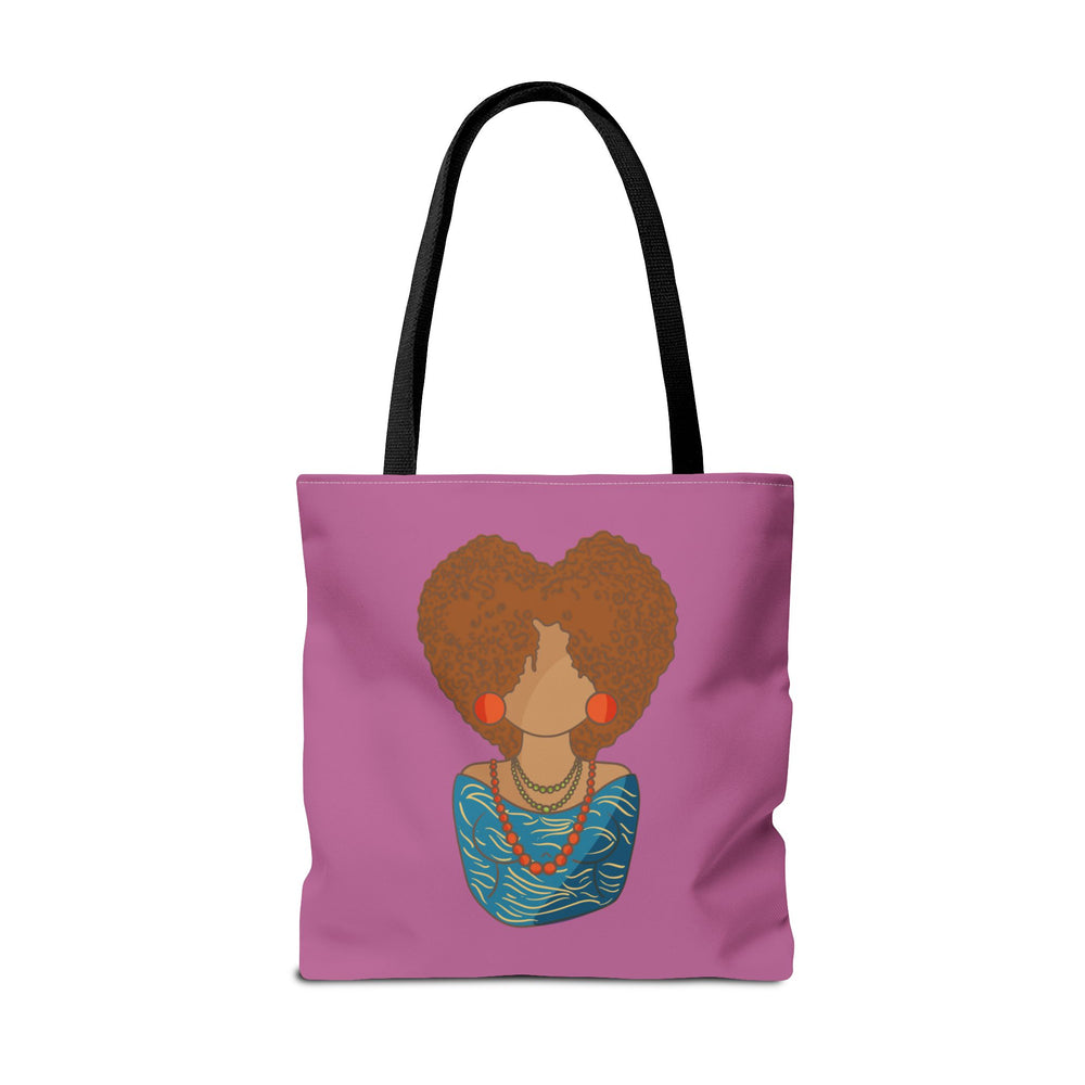 Bold & Beautiful: African-American Woman with Natural Hair on Purple Background - Artistic Tote Bag