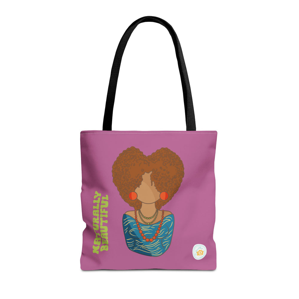 Bold & Beautiful: African-American Woman with Natural Hair on Purple Background - Artistic Tote Bag