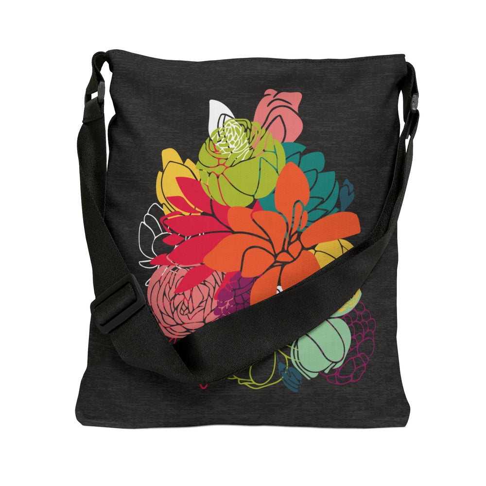 Bright Floral Night Adjustable Tote Bag