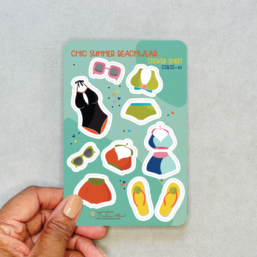 Chic Summer Beachwear Sticker Sheet