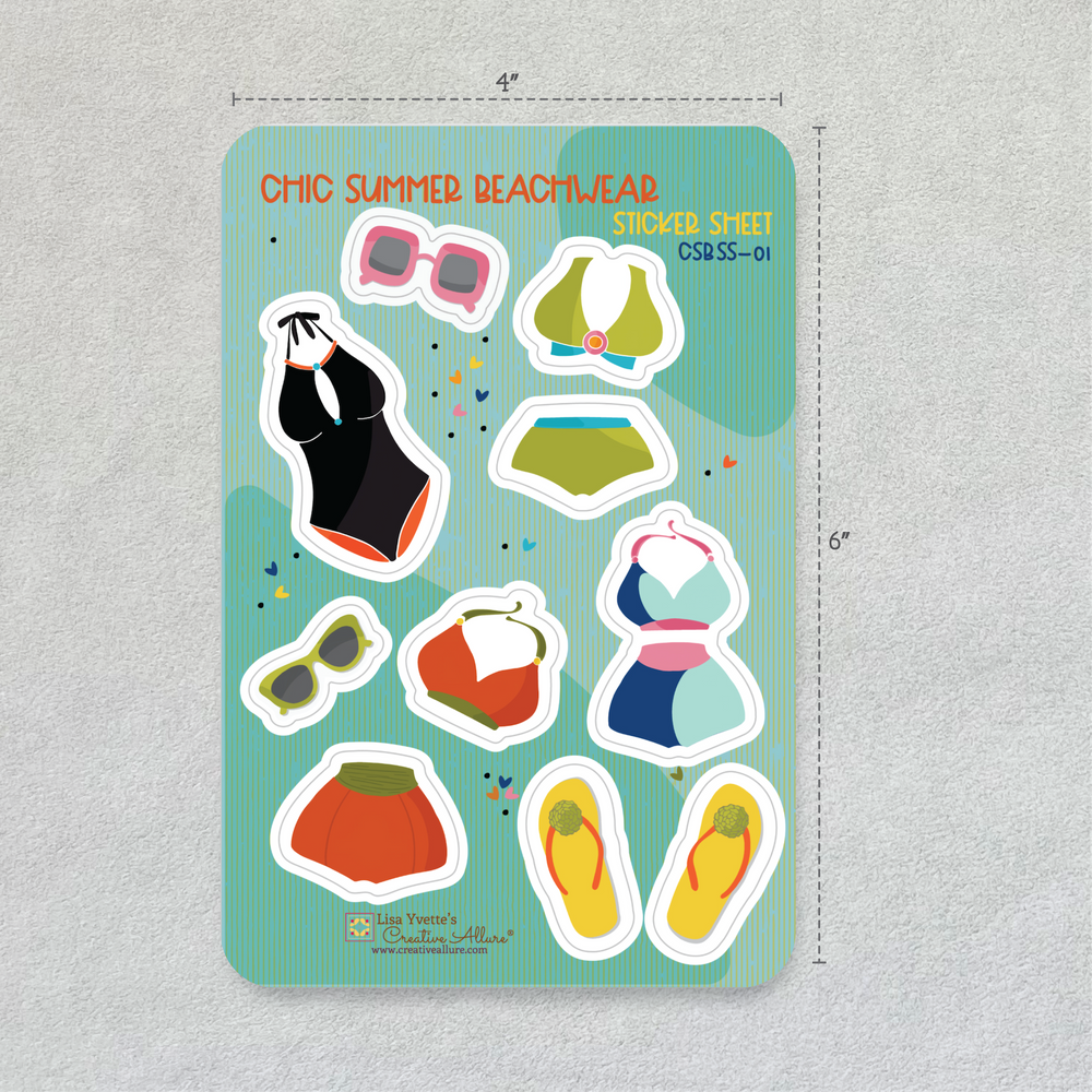 Chic Summer Beachwear Sticker Sheet