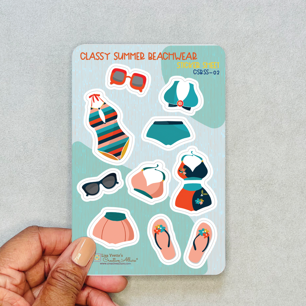 Classic Summer Beachwear Sticker Sheet