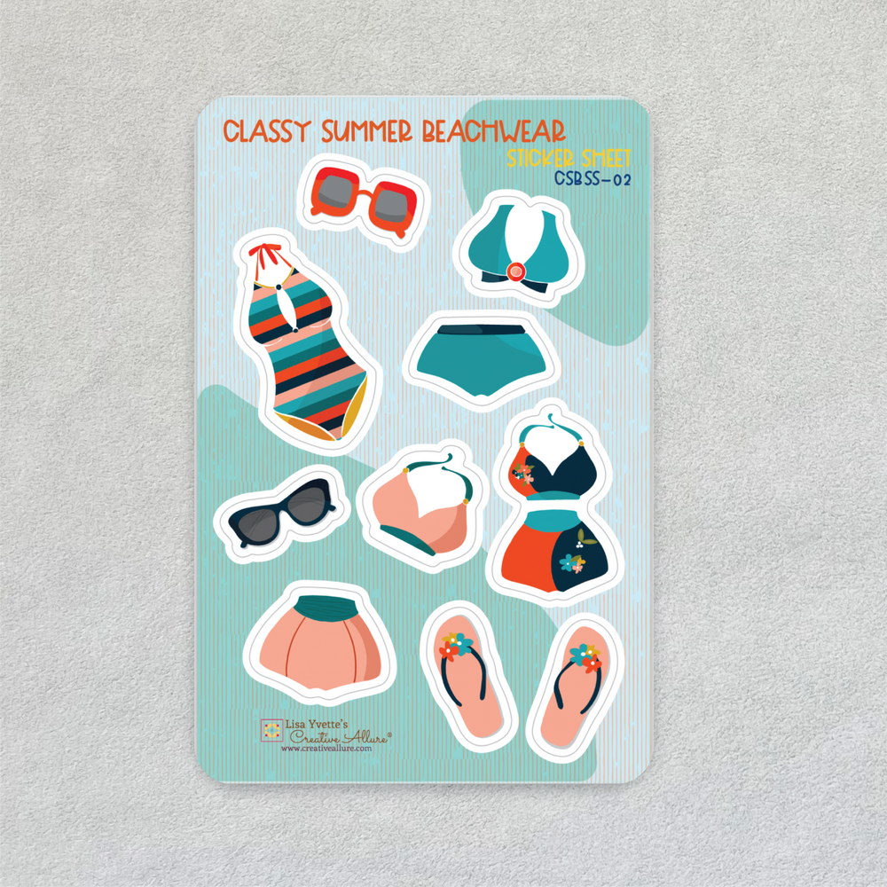 Classic Summer Beachwear Sticker Sheet