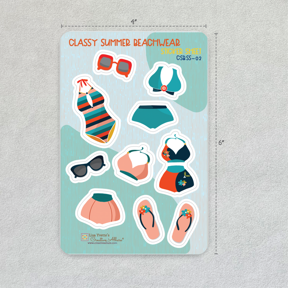 Classic Summer Beachwear Sticker Sheet