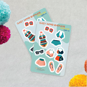 Classic Summer Beachwear Sticker Sheet