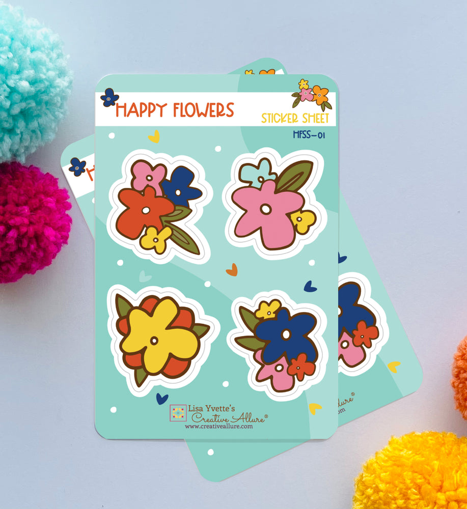 Happy Flowers Sticker Sheet