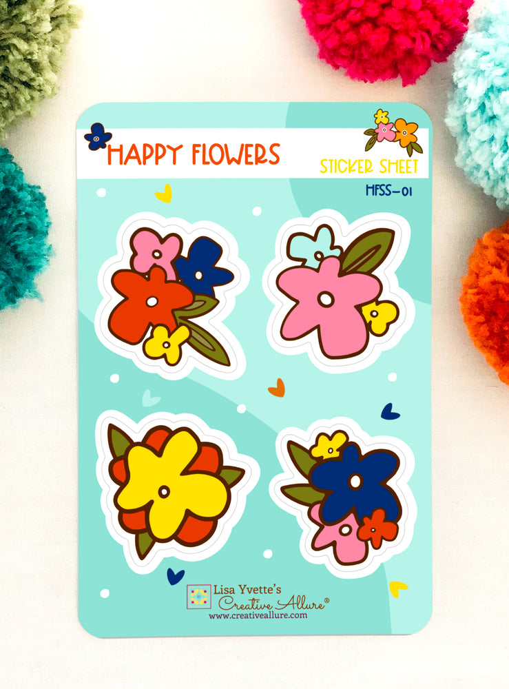 Happy Flowers Sticker Sheet
