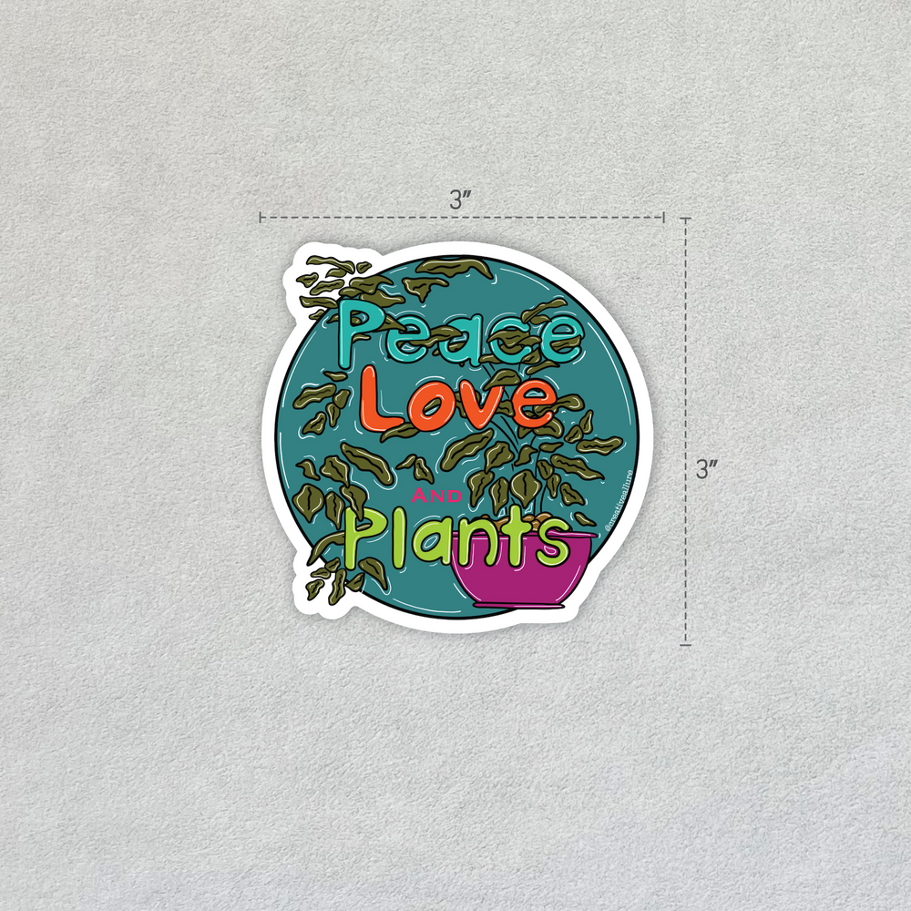 Peace, Love, and Plants Round Sticker