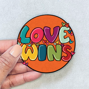 Love Wins Round Sticker