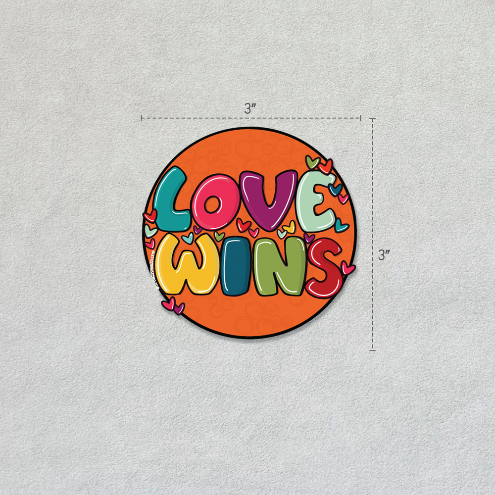 Love Wins Round Sticker