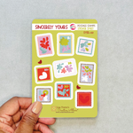 Sincerely Yours - Postage Stamps Sticker Sheet