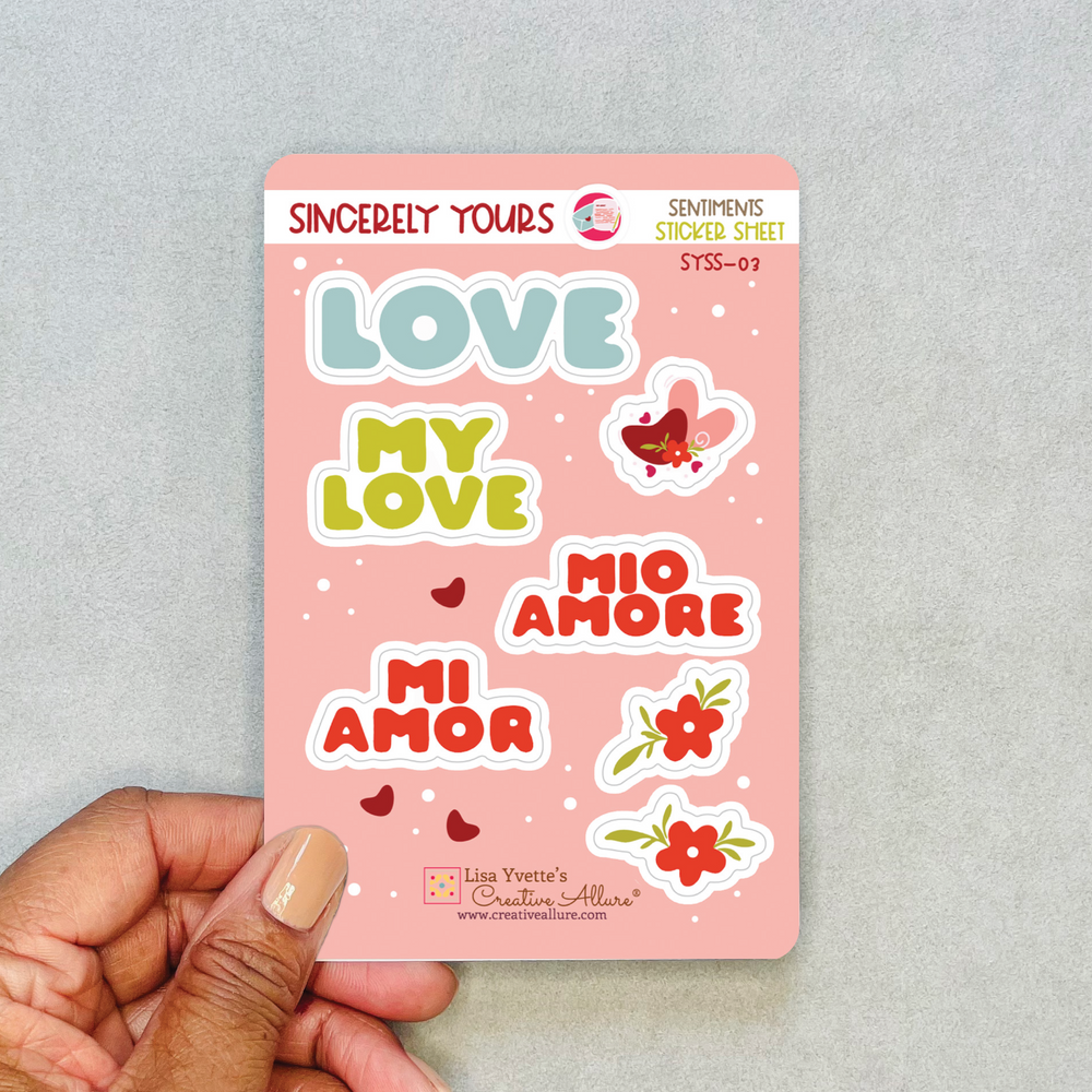 Sincerely Yours - Sentiments Sticker Sheet