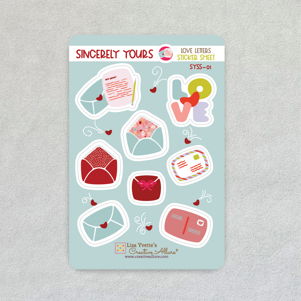 Sincerely Yours - Love Letters Sticker Sheet