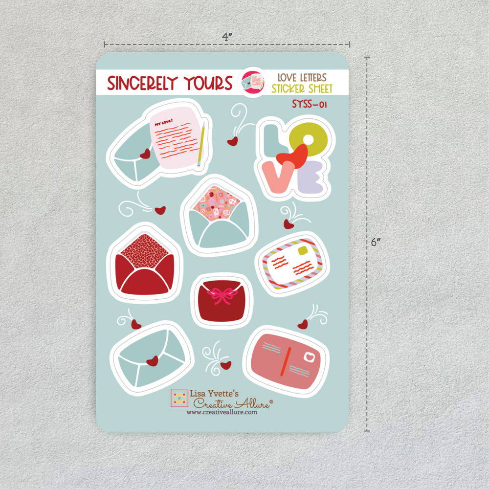 Sincerely Yours - Love Letters Sticker Sheet