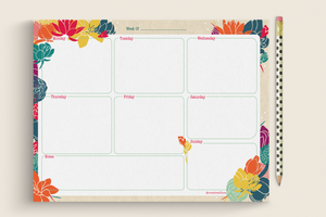 Floral Week at a glance planner sheet