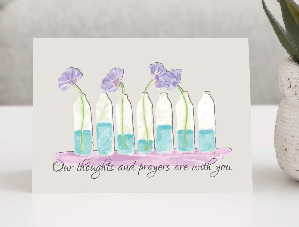 Sympathy-card-with-flowers-in-vases.