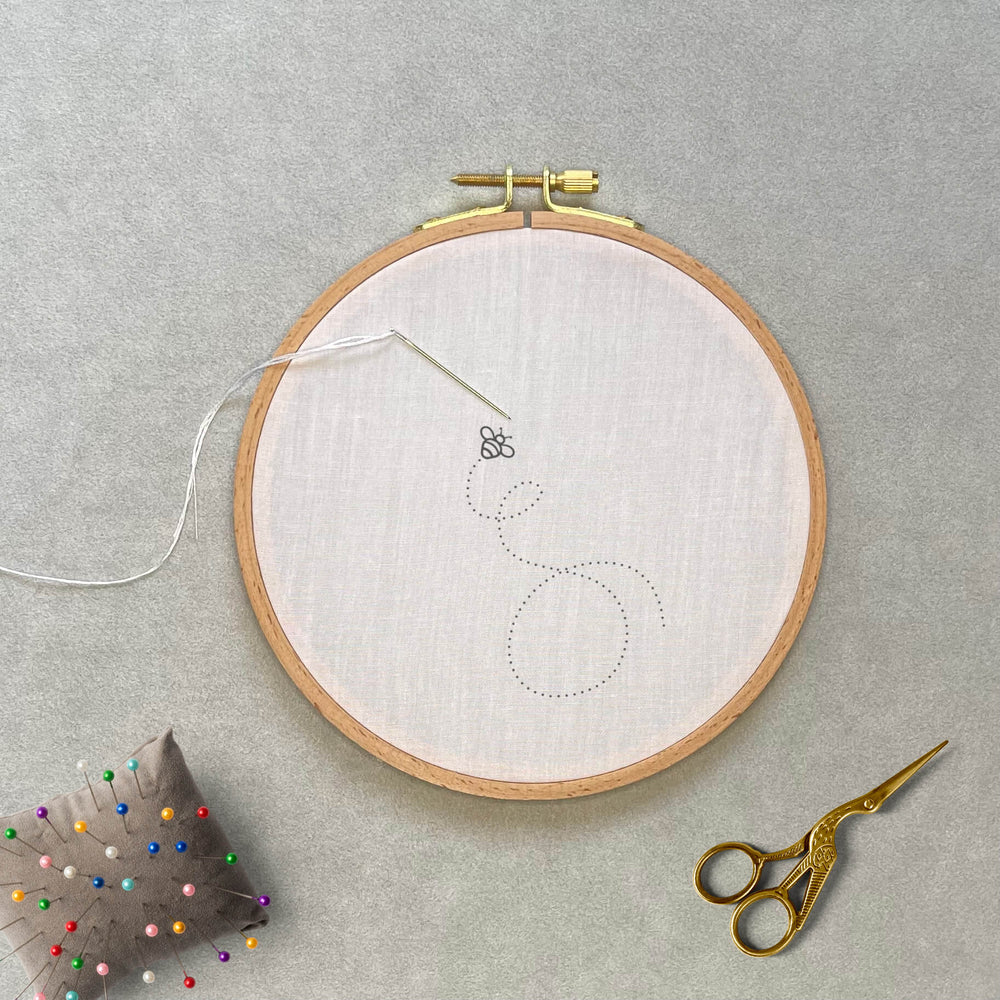 
            
                Load image into Gallery viewer, Buggin-embroidery-pattern-in-embroidery-hoop
            
        