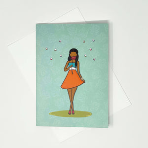 
            
                Load image into Gallery viewer, Greeting-Card-Girl-holding-a-daisy-flower-flat lay
            
        