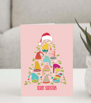 A cheerful and unique holiday card for spreading Christmas joy. 